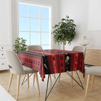 New Zealand Darts Christmas Tablecloth Merry Xmas Aotearoa Maori Red - Polynesian Pride