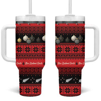 New Zealand Darts Christmas Tumbler With Handle Merry Xmas Aotearoa Maori Red LT14 One Size: 40 oz Red - Polynesian Pride