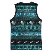 New Zealand Darts Christmas Basketball Jersey Merry Xmas Aotearoa Maori Paua Shell LT14 - Polynesian Pride