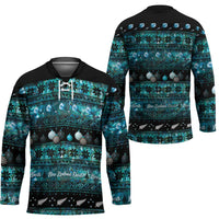 New Zealand Darts Christmas Hockey Jersey Merry Xmas Aotearoa Maori Paua Shell - Polynesian Pride
