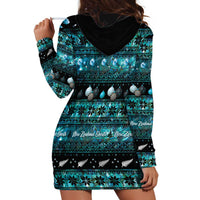 New Zealand Darts Christmas Hoodie Dress Merry Xmas Aotearoa Maori Paua Shell LT14 - Polynesian Pride