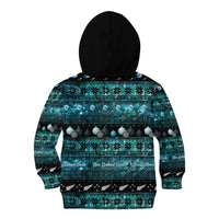 New Zealand Darts Christmas Kid Hoodie Merry Xmas Aotearoa Maori Paua Shell LT14 - Polynesian Pride