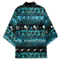 New Zealand Darts Christmas Kimono Merry Xmas Aotearoa Maori Paua Shell - Polynesian Pride
