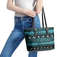 New Zealand Darts Christmas Leather Tote Bag Merry Xmas Aotearoa Maori Paua Shell LT14 - Polynesian Pride