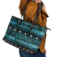 New Zealand Darts Christmas Leather Tote Bag Merry Xmas Aotearoa Maori Paua Shell LT14 - Polynesian Pride