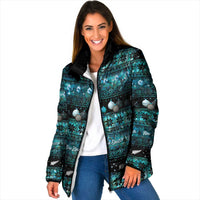 New Zealand Darts Christmas Padded Jacket Merry Xmas Aotearoa Maori Paua Shell - Polynesian Pride
