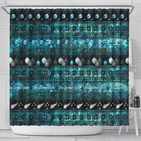 New Zealand Darts Christmas Shower Curtain Merry Xmas Aotearoa Maori Paua Shell LT14 - Polynesian Pride