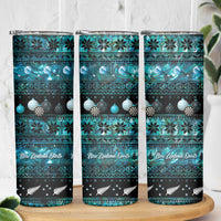New Zealand Darts Christmas Skinny Tumbler Merry Xmas Aotearoa Maori Paua Shell LT14 - Polynesian Pride
