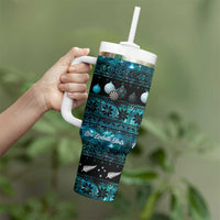 New Zealand Darts Christmas Tumbler With Handle Merry Xmas Aotearoa Maori Paua Shell LT14 - Polynesian Pride