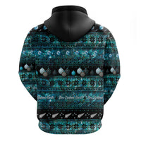 New Zealand Darts Christmas Zip Hoodie Merry Xmas Aotearoa Maori Paua Shell LT14 - Polynesian Pride
