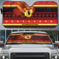 Papua New Guinea Christmas Auto Sun Shade Bikpela hamamas blong dispela Krismas LT14 Red - Polynesian Pride