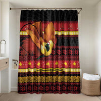 Papua New Guinea Christmas Bathroom Set Bikpela hamamas blong dispela Krismas LT14 Shower Curtain Only Red - Polynesian Pride