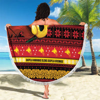 Papua New Guinea Christmas Beach Blanket Bikpela hamamas blong dispela Krismas LT14 - Polynesian Pride