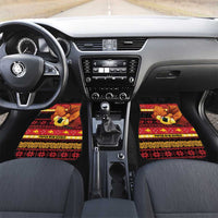 Papua New Guinea Christmas Car Mats Bikpela hamamas blong dispela Krismas LT14 Set 2pcs - Front Red - Polynesian Pride