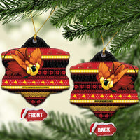 Papua New Guinea Christmas Ceramic Ornament Bikpela hamamas blong dispela Krismas LT14 Snow Flake Red - Polynesian Pride