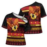 Papua New Guinea Christmas Cross Shoulder Shirt Bikpela hamamas blong dispela Krismas - Polynesian Pride