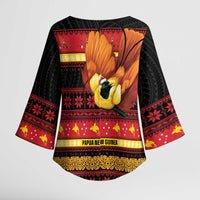 Papua New Guinea Christmas Kimono Sleeve Blouse Bikpela hamamas blong dispela Krismas LT14 - Polynesian Pride