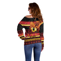 Papua New Guinea Christmas Off Shoulder Sweater Bikpela hamamas blong dispela Krismas LT14 - Polynesian Pride