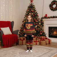 Papua New Guinea Christmas Pajama Set Bikpela hamamas blong dispela Krismas LT14 Kid Red - Polynesian Pride