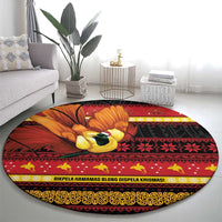 Papua New Guinea Christmas Round Carpet Bikpela hamamas blong dispela Krismas LT14 - Polynesian Pride