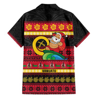 Vanuatu Christmas Family Matching Off Shoulder Maxi Dress and Hawaiian Shirt Joyeux Noel Surfing Santa With Boar Tusk LT14 - Polynesian Pride