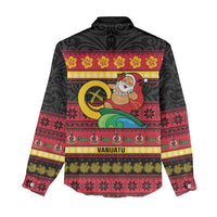 Vanuatu Christmas Women Casual Shirt Joyeux Noel Surfing Santa With Boar Tusk LT14 - Polynesian Pride