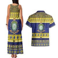 Niue Christmas Couples Matching Tank Maxi Dress and Hawaiian Shirt Monuina e Kilisimasi Hiapo Motifs LT14 - Polynesian Pride