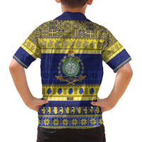 Niue Christmas Family Matching Off Shoulder Short Dress and Hawaiian Shirt Monuina e Kilisimasi Hiapo Motifs LT14 - Polynesian Pride