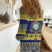 Niue Christmas Women Casual Shirt Monuina e Kilisimasi Hiapo Motifs LT14 - Polynesian Pride