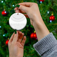 Niue White Sunday Ceramic Ornament Tapu Fanau Ia Puakenikeni Hiapo Pattern - Polynesian Pride