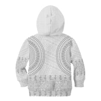 Niue White Sunday Kid Hoodie Tapu Fanau Ia Puakenikeni Hiapo Pattern LT14 - Polynesian Pride