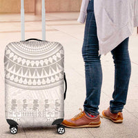 Niue White Sunday Luggage Cover Tapu Fanau Ia Puakenikeni Hiapo Pattern LT14 White - Polynesian Pride