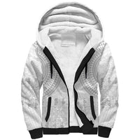Niue White Sunday Sherpa Hoodie Tapu Fanau Ia Puakenikeni Hiapo Pattern LT14 Unisex White - Polynesian Pride