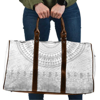 Niue White Sunday Travel Bag Tapu Fanau Ia Puakenikeni Hiapo Pattern LT14 White - Polynesian Pride