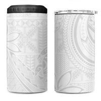 Tapu Fanau Ia Niue 4 in 1 Can Cooler Tumbler Happy White Sunday Unique Hiapo LT14 One Size: 16 oz White - Polynesian Pride