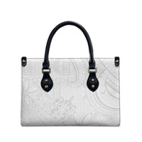Tapu Fanau Ia Niue Leather Bag Happy White Sunday Unique Hiapo - Polynesian Pride