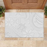 Tapu Fanau Ia Niue Rubber Doormat Happy White Sunday Unique Hiapo - Polynesian Pride