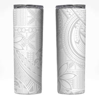 Tapu Fanau Ia Niue Skinny Tumbler Happy White Sunday Unique Hiapo LT14 White - Polynesian Pride