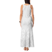 Tapu Fanau Ia Niue Tank Maxi Dress Happy White Sunday Unique Hiapo LT14 - Polynesian Pride