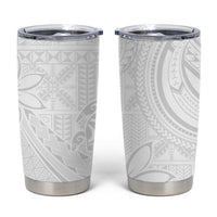 Tapu Fanau Ia Niue Tumbler Cup Happy White Sunday Unique Hiapo LT14 White - Polynesian Pride