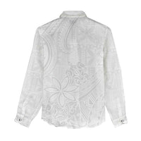 Tapu Fanau Ia Niue Women Casual Shirt Happy White Sunday Unique Hiapo LT14 - Polynesian Pride