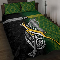 New Zealand and South Africa Rugby Quilt Bed Set 2023 World Cup Final All Black Springboks Together LT14 - Polynesian Pride