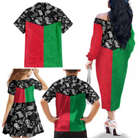 Vanuatu Cowboy Family Matching Off The Shoulder Long Sleeve Dress and Hawaiian Shirt Cowboy Symbols Split Stylized LT14 - Polynesian Pride