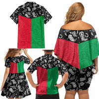Vanuatu Cowboy Family Matching Off Shoulder Short Dress and Hawaiian Shirt Cowboy Symbols Split Stylized LT14 - Polynesian Pride