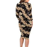 Vanuatu Cowboy Family Matching Long Sleeve Bodycon Dress and Hawaiian Shirt Seamless Straw Hats Hibiscus LT14 - Polynesian Pride