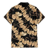 Vanuatu Cowboy Family Matching Mermaid Dress and Hawaiian Shirt Seamless Straw Hats Hibiscus LT14 - Polynesian Pride