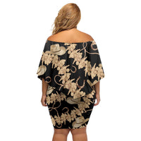 Vanuatu Cowboy Family Matching Off Shoulder Short Dress and Hawaiian Shirt Seamless Straw Hats Hibiscus LT14 - Polynesian Pride