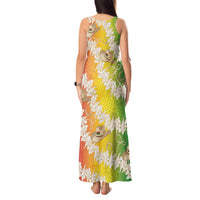 Vanuatu Cowboy Tank Maxi Dress Straw Hats Hibiscus With Sand Drawing - Polynesian Pride