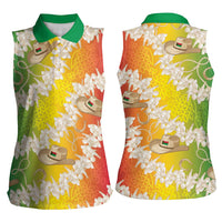 Vanuatu Cowboy Women Sleeveless Polo Shirt Straw Hats Hibiscus With Sand Drawing LT14 - Polynesian Pride