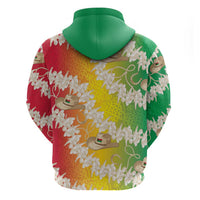 Vanuatu Cowboy Zip Hoodie Straw Hats Hibiscus With Sand Drawing - Polynesian Pride